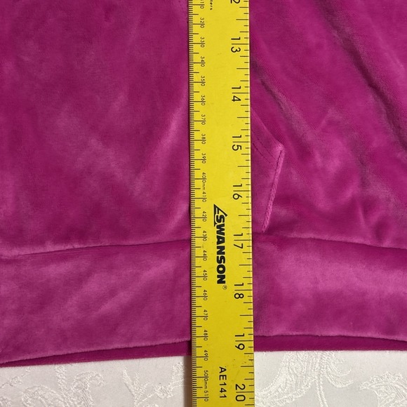 Victoria's Secret Velour Tracksuit Set Jacket (L) Pants (M) Bright Pink Y2K Read - Picture 5 of 10